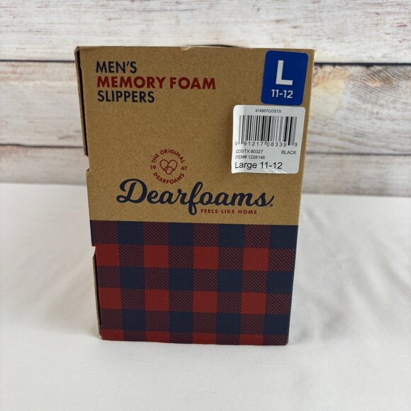 Dearfoams Memory Foam Men's Slippers Black Size Large 11-12 - Picture 8 of 10